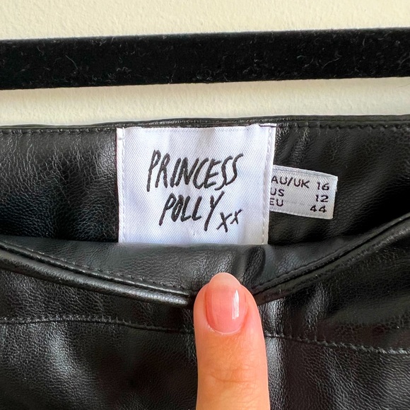 Princess Polly Vegan Leather Flare Pants - Picture 1 of 3
